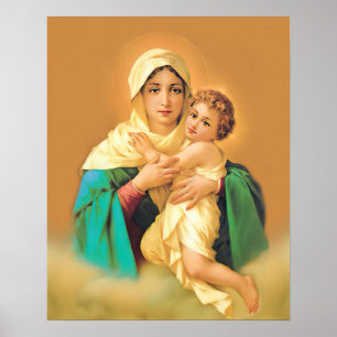 Affiche Notre Dame Vierge Marie Refuge Sinners Catholique