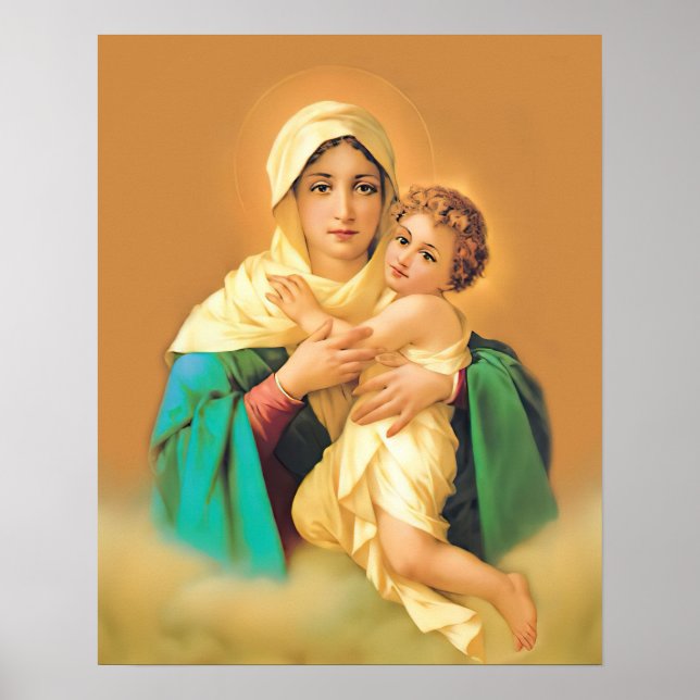 Affiche Notre Dame Vierge Marie Refuge Sinners Catholique  (Devant)