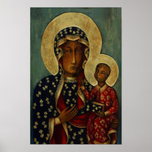 Affiche Notre Dame Vierge Marie Vierge noire Madonna de Cz