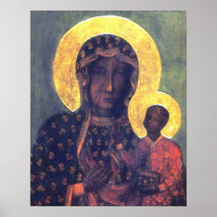 Affiche Notre Dame Vierge Marie Vierge noire Madonna de Cz