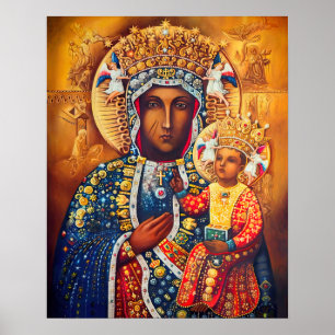 Affiche Notre Dame Vierge Marie Vladimir Czestochowa Catho