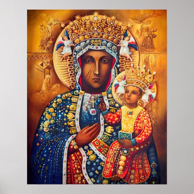 Affiche Notre Dame Vierge Marie Vladimir Czestochowa Catho (Devant)