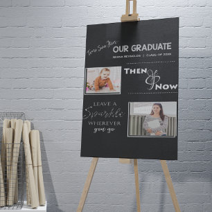 Affiche Notre diplômé Puis & maintenant Photo de diplô