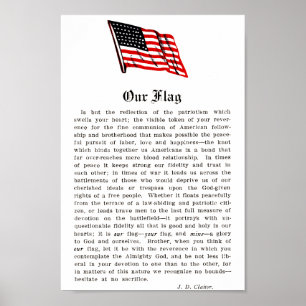 Affiche Notre drapeau USA Americana Patriotisme Mots