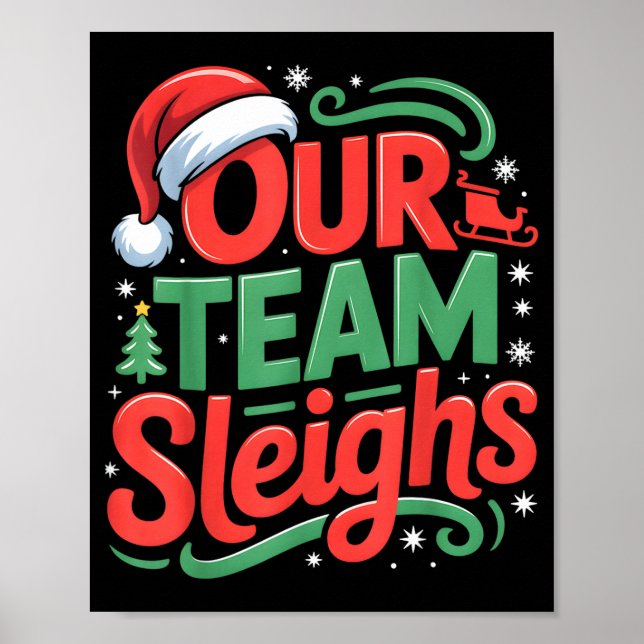 Affiche Notre équipe dévale des rennes de Noël drôles de X (Devant)