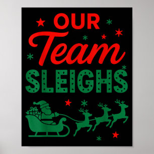 Affiche Notre équipe dévale Noël Équipe de travail corresp