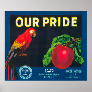 Affiche Notre Étiquette Apple Pride - État de Washington