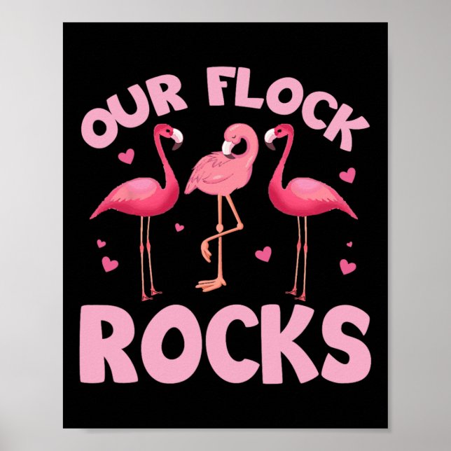 Affiche Notre Flock Rocks Flamant rose Familial Correspond (Devant)