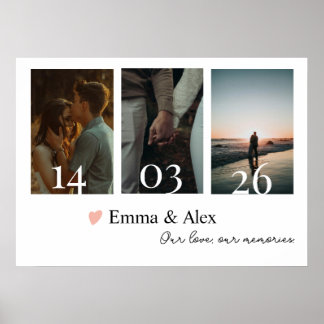 Affiche Notre histoire d'amour Collage de photos à date pe