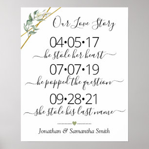 Affiche Notre histoire d'amour Meilleur oui jour mariage v