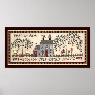 Affiche NOTRE MAISON~Primitive Rustic Home Décor Art