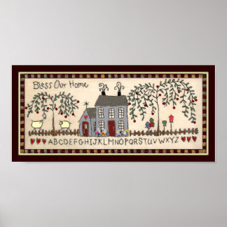 Affiche NOTRE MAISON~Primitive Rustic Home Décor Art