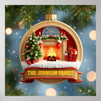 Affiche Notre Ornement Magique de Noël en Famille