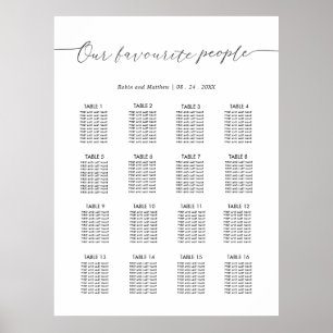 Affiche Notre Panneau de Plan de Table de Mariage pour les
