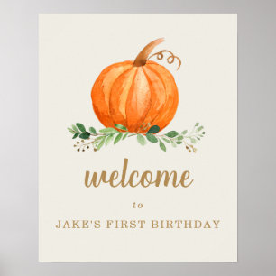 Affiche Notre Petit Citrouille Anniversaire Favoriser Affi