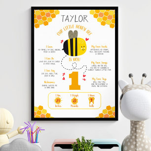 Affiche Notre petite abeille de miel 1er anniversaire Jalo
