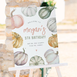 Affiche Notre Petite Citrouille Cute Boho fête d'anniversa