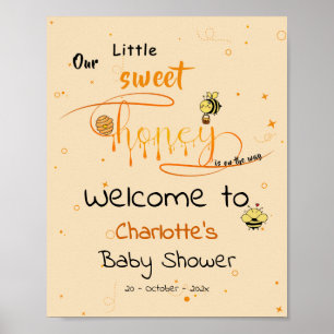Affiche Notre petite douceur au miel arrive Baby Shower