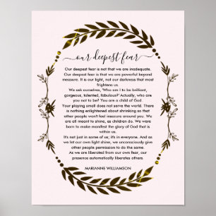 Affiche NOTRE PEUR LA PLUS PROFONDE Marianne Williamson Po