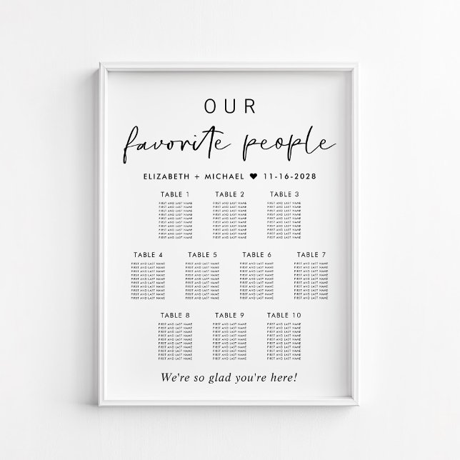 Affiche Notre plan de table de mariage à 10 tables (Créateur téléchargé)