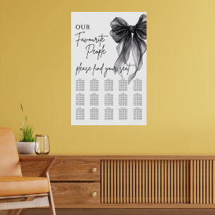 Affiche Notre Plan de Table de Mariage des Personnes Préfé