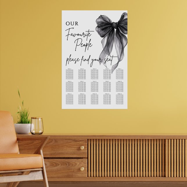Affiche Notre Plan de Table de Mariage des Personnes Préfé (Salon 2)