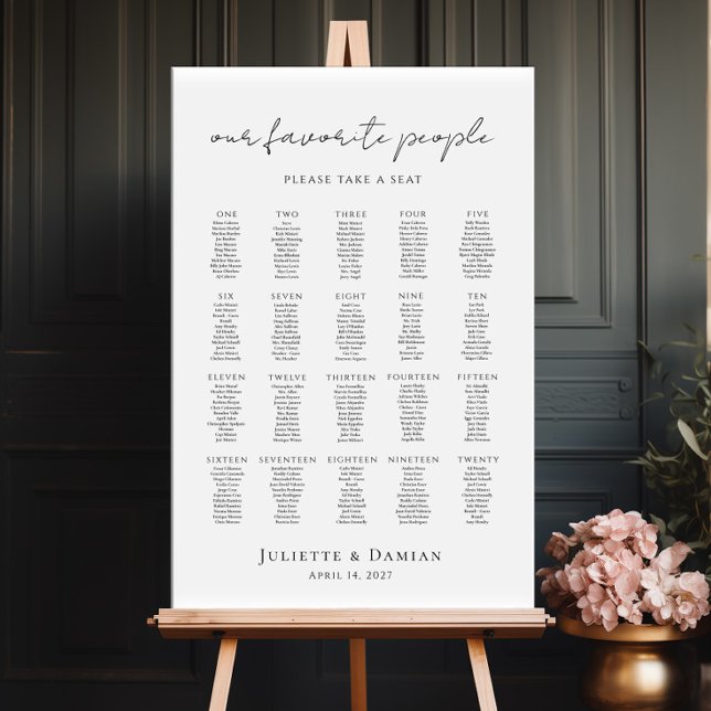 Affiche Notre plan de table pour jusqu'à 20 tables pour no (Créateur téléchargé)