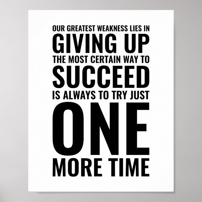 Affiche Notre plus grande faiblesse | Devis motivationnel (Devant)