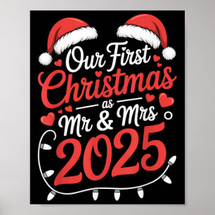 Affiche Notre Premier Noël Comme M. Mme 2025 Couples Marié