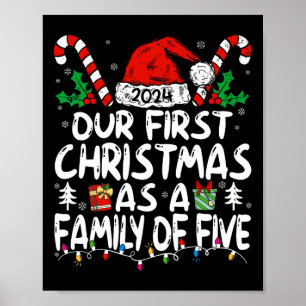 Affiche Notre Premier Noël En Famille De Cinq 2024 Pour N