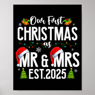 Affiche Notre premier Noël en tant que M. et Mme 2025 Mari