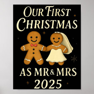 Affiche Notre Premier Noël En Tant Que M. Et Mme 2025 Nouv