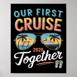 Affiche Notre première croisière 2025 ensemble jeune coupl