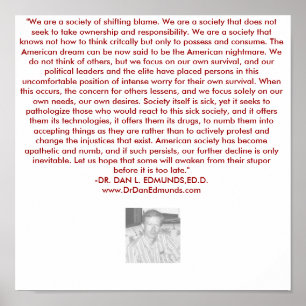 AFFICHE NOTRE SOCIÉTÉ DANS LA DÉTRESSE