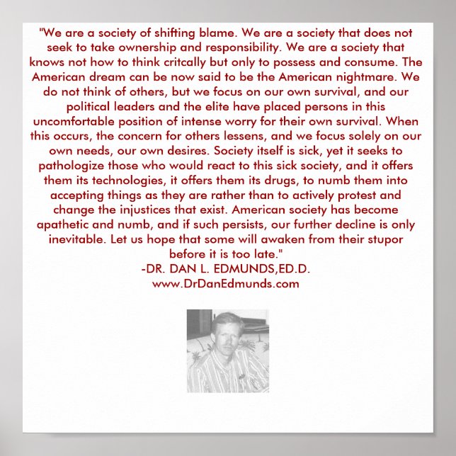 AFFICHE NOTRE SOCIÉTÉ EN DÉTRESSE (Devant)