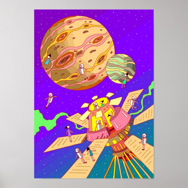 Affiche Notre station spatiale. (Devant)