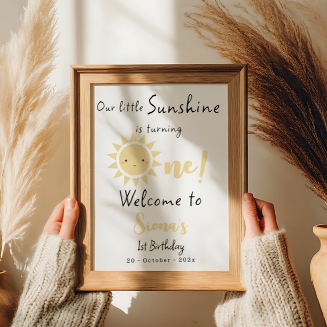 Affiche Notre Sunshine Fête son Premier Anniversaire Panne (Créateur téléchargé)