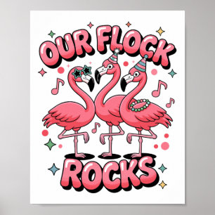 Affiche Notre troupeau en folie Flamingo tenue de vacances