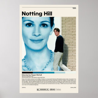 Affiche Notting Hill Roger Michell Minimaliste Vidéo Vinta