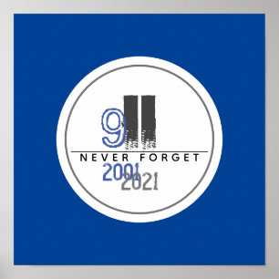 Affiche N'oubliez jamais 911 Grey World Trade Centre