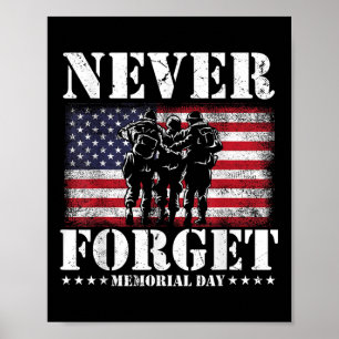 Affiche N'oubliez jamais le drapeau américain Memorial Day