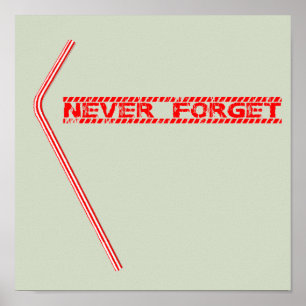 Affiche N'oubliez jamais les pailles en plastique