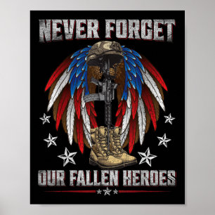 Affiche N'oubliez jamais notre Fallen Heroes Memorial Day