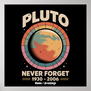 Affiche N'oubliez jamais Pluto 1930-2006 drôle espace rétr