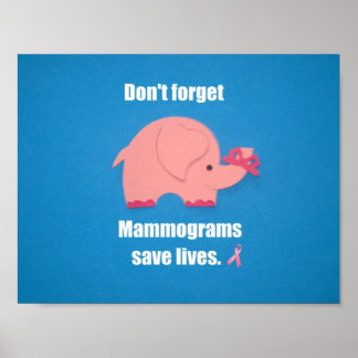 Affiche N'oubliez pas que Mammogram sauve des vies.