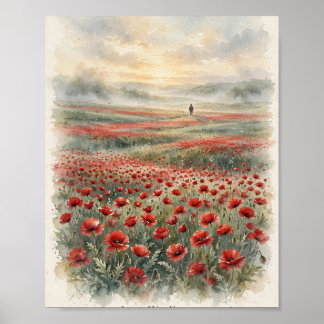 Affiche N'oublions jamais les coquelicots de la commémorat