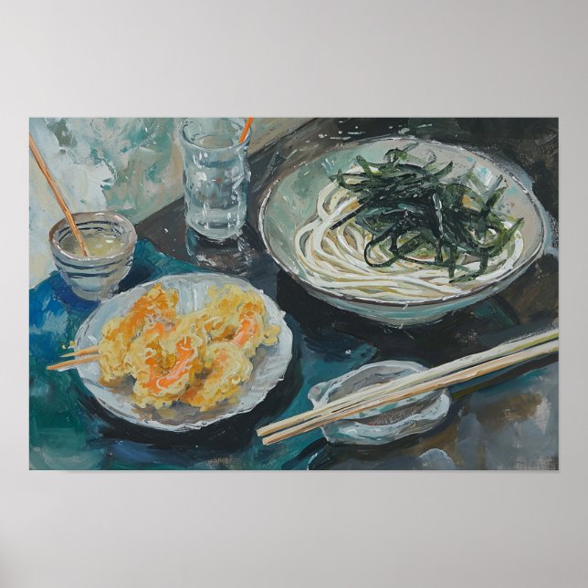 Affiche Nouilles Soba et Crevettes  (Devant)