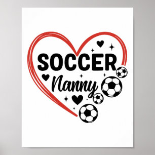 Affiche Nounou de football Cœur Nounou de joueur de footba