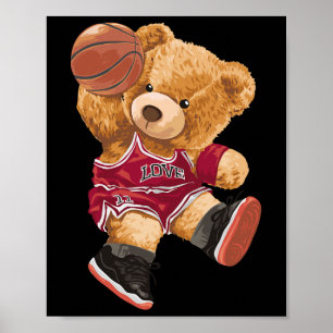 Affiche Nounours Mignon Jouant au Crâne