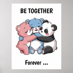 Affiche Nounours mignons avec Panda